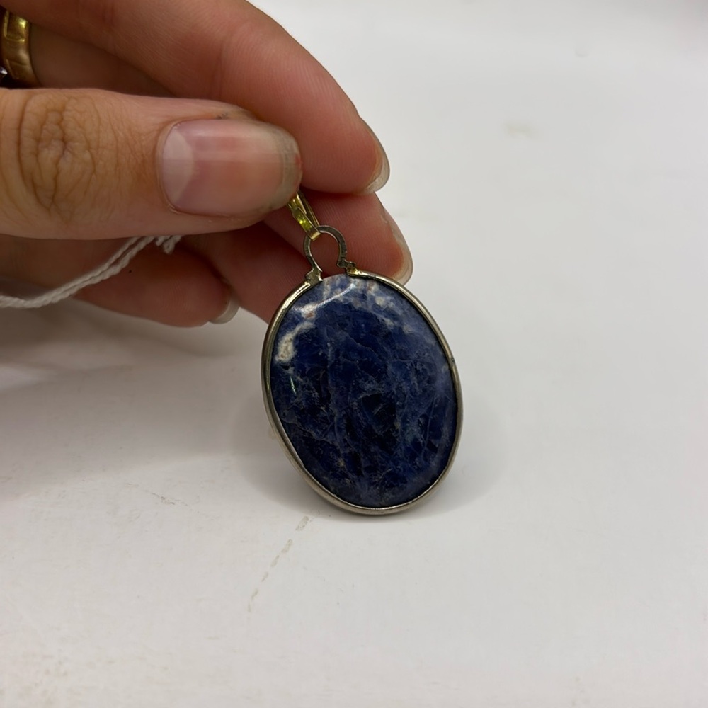 Lapiz Pendant with Silver Trim